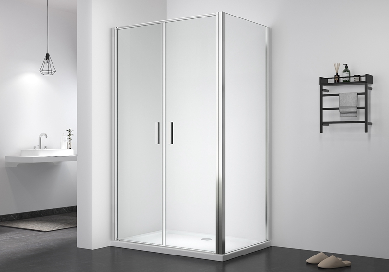 PV 1904 6mm 2 dørs glasspivot pluss dusjkabinett+sidepanel