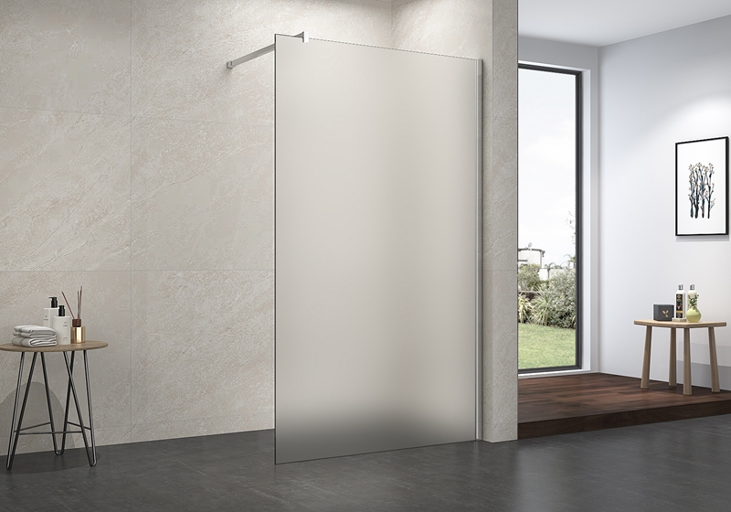 EX-101 6/8/10mm krom frostet sikkerhetsglass walk-in dusjskjerm