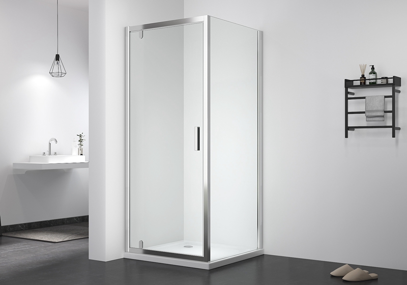PV 306+PV 01 6mm lettrengjørende glasshengsel klassisk dusjdør+sidepanel