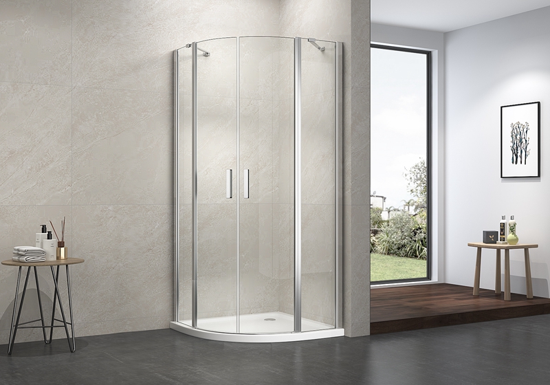 EX-706 6 mm glass kvadrant pivot klassisk dusjrom med 2 støttestang i rustfritt stål